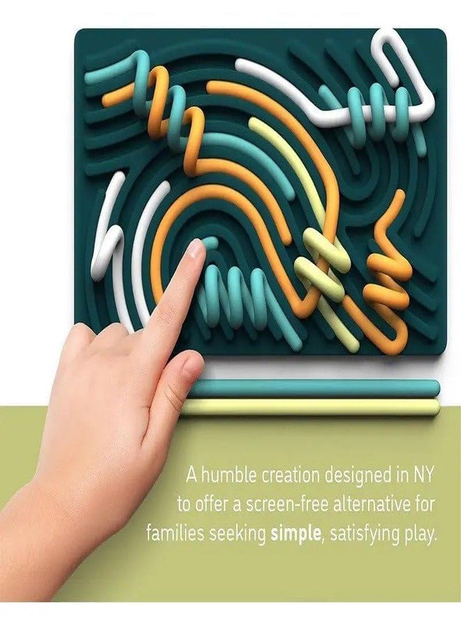 YESVIYA Silicone Sensory Activity Board Fidget Toy - Double-Sided Silent Sensory Toy with 10 Colored Strings for Kids & Adults | Calming Toy for Anxiety, ADHD, Autism & Stress Relief (No Mess) - Image 3